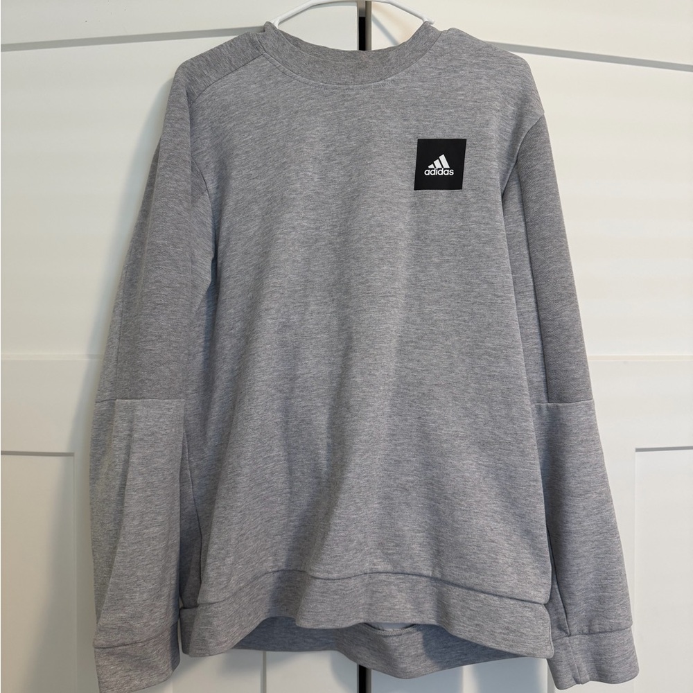 Adidas Men's Crewneck Sweater in Light Gray